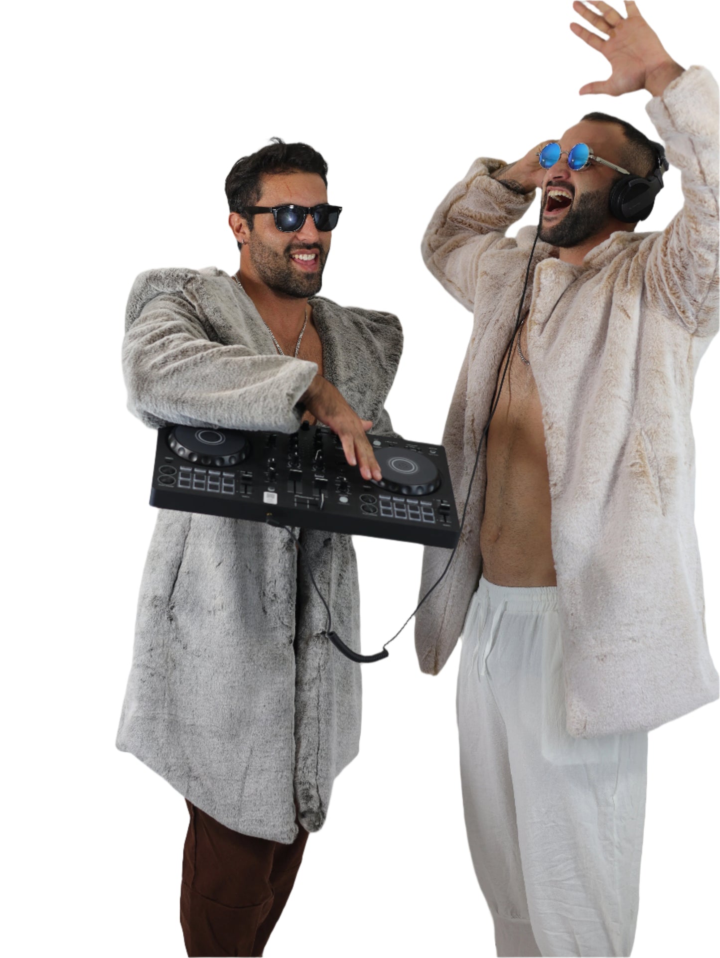 Faux fur jacket / coat for any rave, festival or party that will keep you warm, comfortable and in style. DJ, music, love