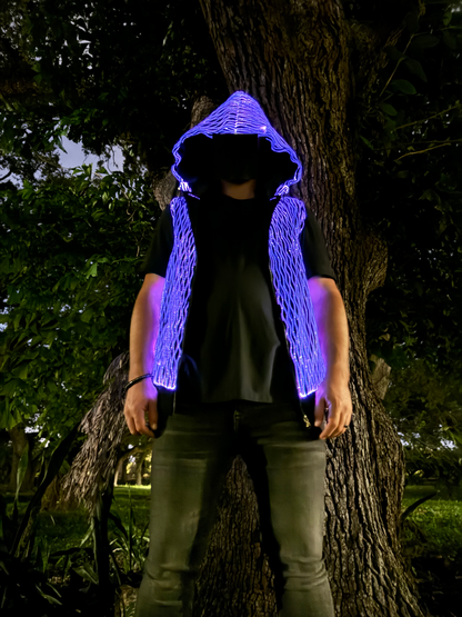 Native Borne LED lights sleeveless hoodie