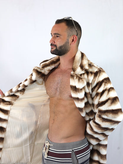 Native Borne Faux fur jacket / coat for any rave, festival or party that will keep you warm, comfortable and in style