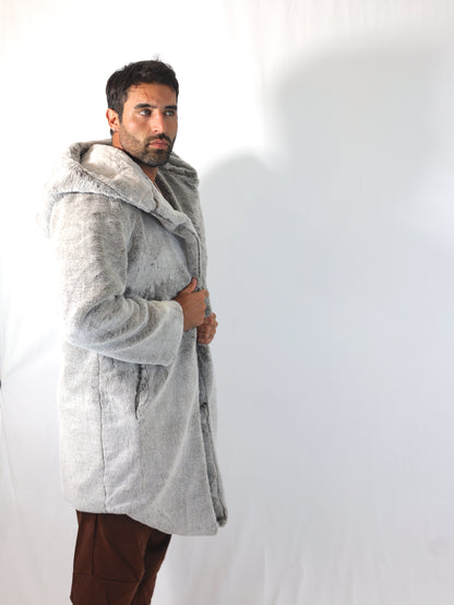 Faux fur jacket / coat for any rave, festival or party that will keep you warm, comfortable and in style