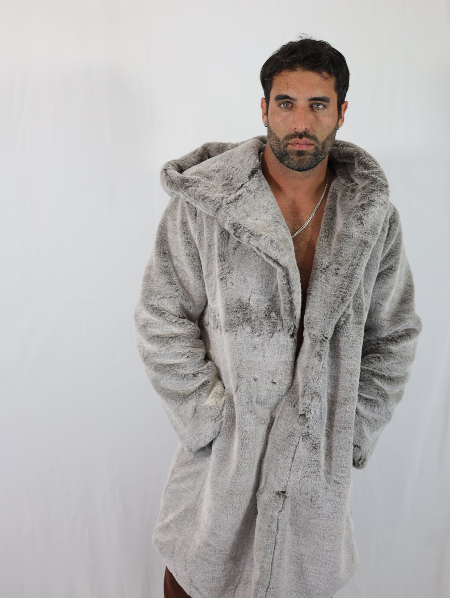 Faux fur jacket / coat for any rave, festival or party that will keep you warm, comfortable and in style