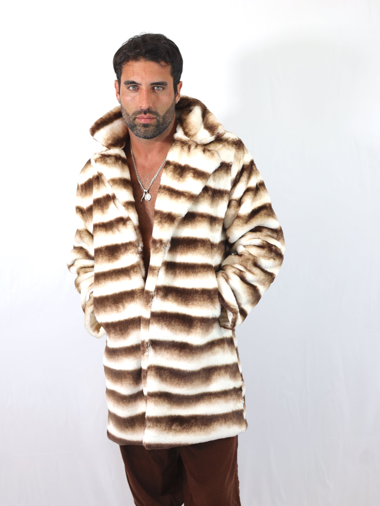 Native Borne Faux fur jacket / coat for any rave, festival or party that will keep you warm, comfortable and in style