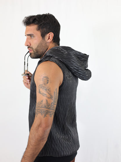 Native Borne LED lights sleeveless hoodie