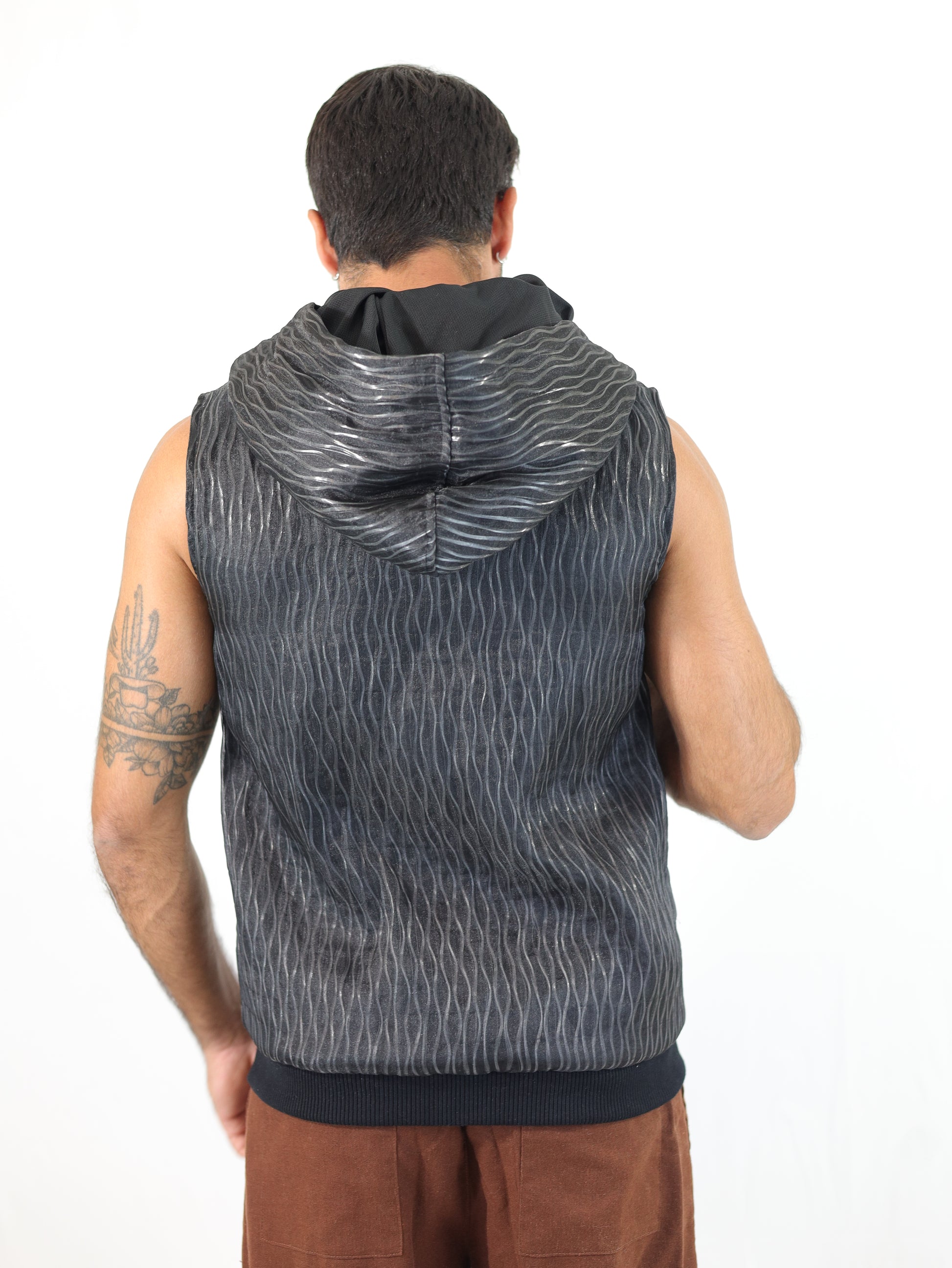 Native Borne LED lights sleeveless hoodie