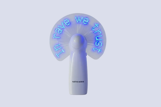 NATIVE BORNE Dance Fan handheld LED fan, lit
