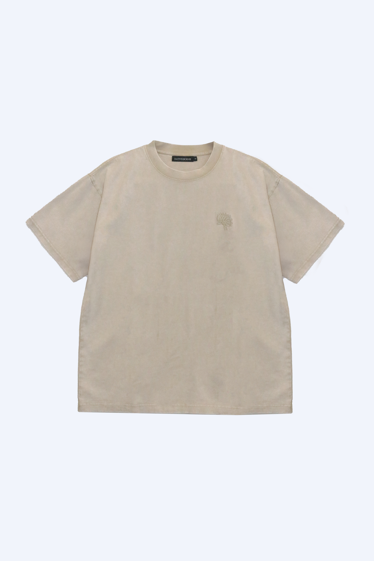 NATIVE BORNE Dori Tee (Apricot) relaxed-fit tee, front view