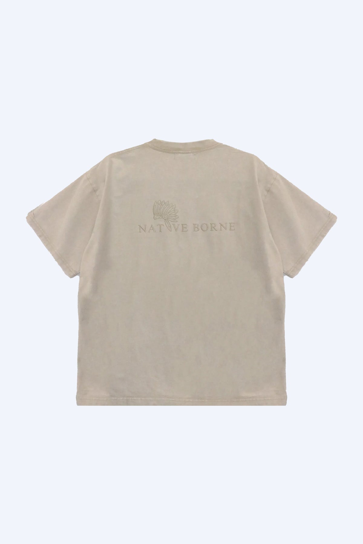 NATIVE BORNE Dori Tee (Apricot), back view with logo