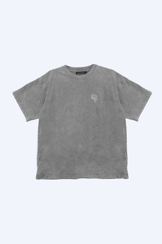 NATIVE BORNE Dori Tee (Light Grey) relaxed-fit tee, front view