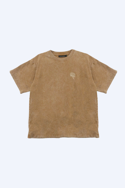 NATIVE BORNE Dori Tee (Sand) relaxed-fit tee, front view