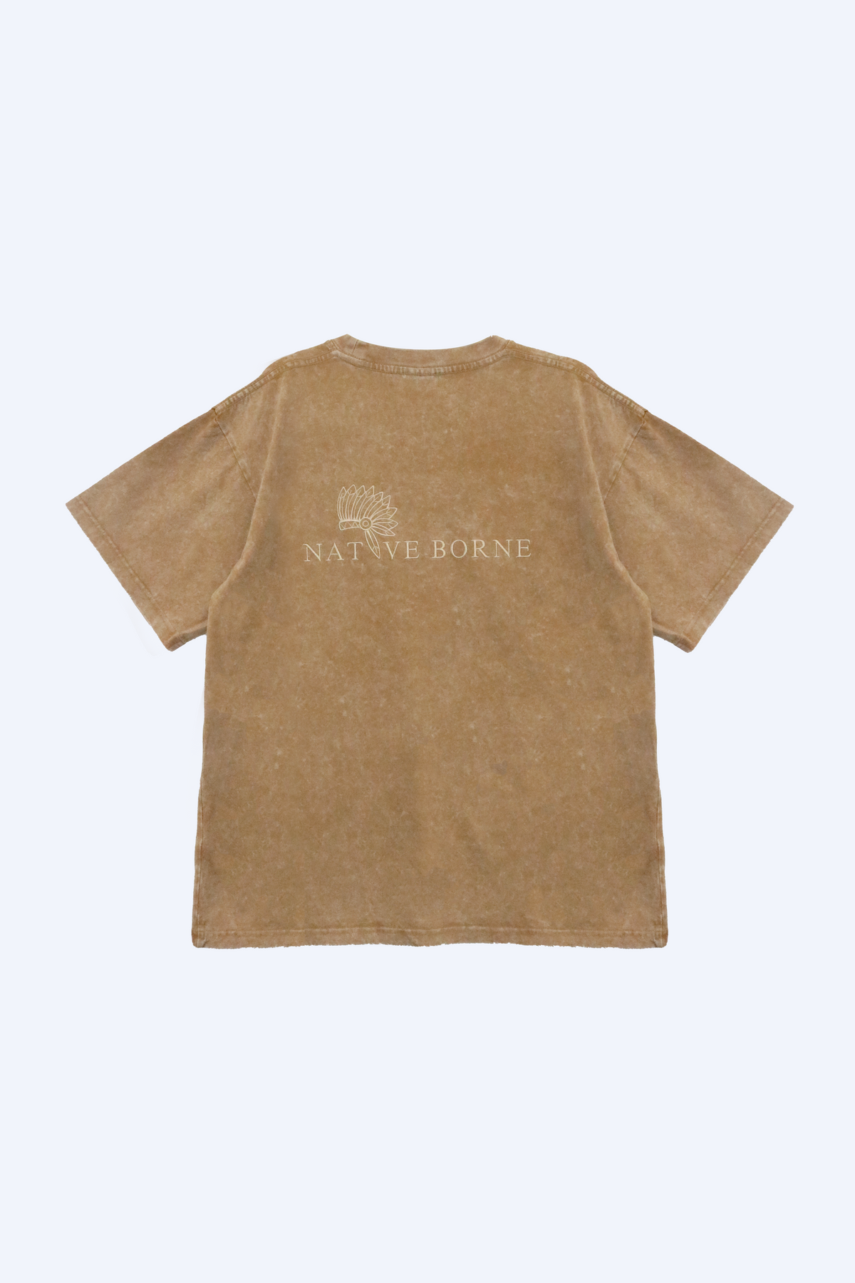 NATIVE BORNE Dori Tee (Sand), back view with logo