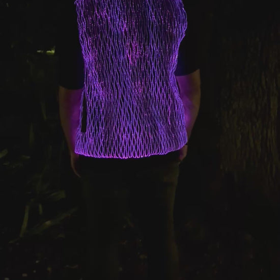 Native Borne LED lights sleeveless hoodie