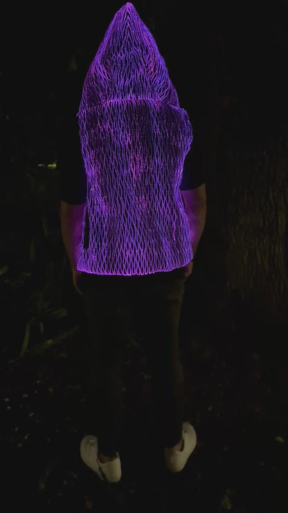 Native Borne LED lights sleeveless hoodie