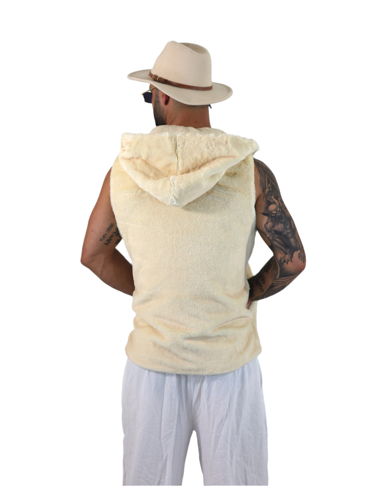 Native Borne sleeveless Faux fur jacket / vest for any rave, festival or party that will keep you warm, comfortable and in style