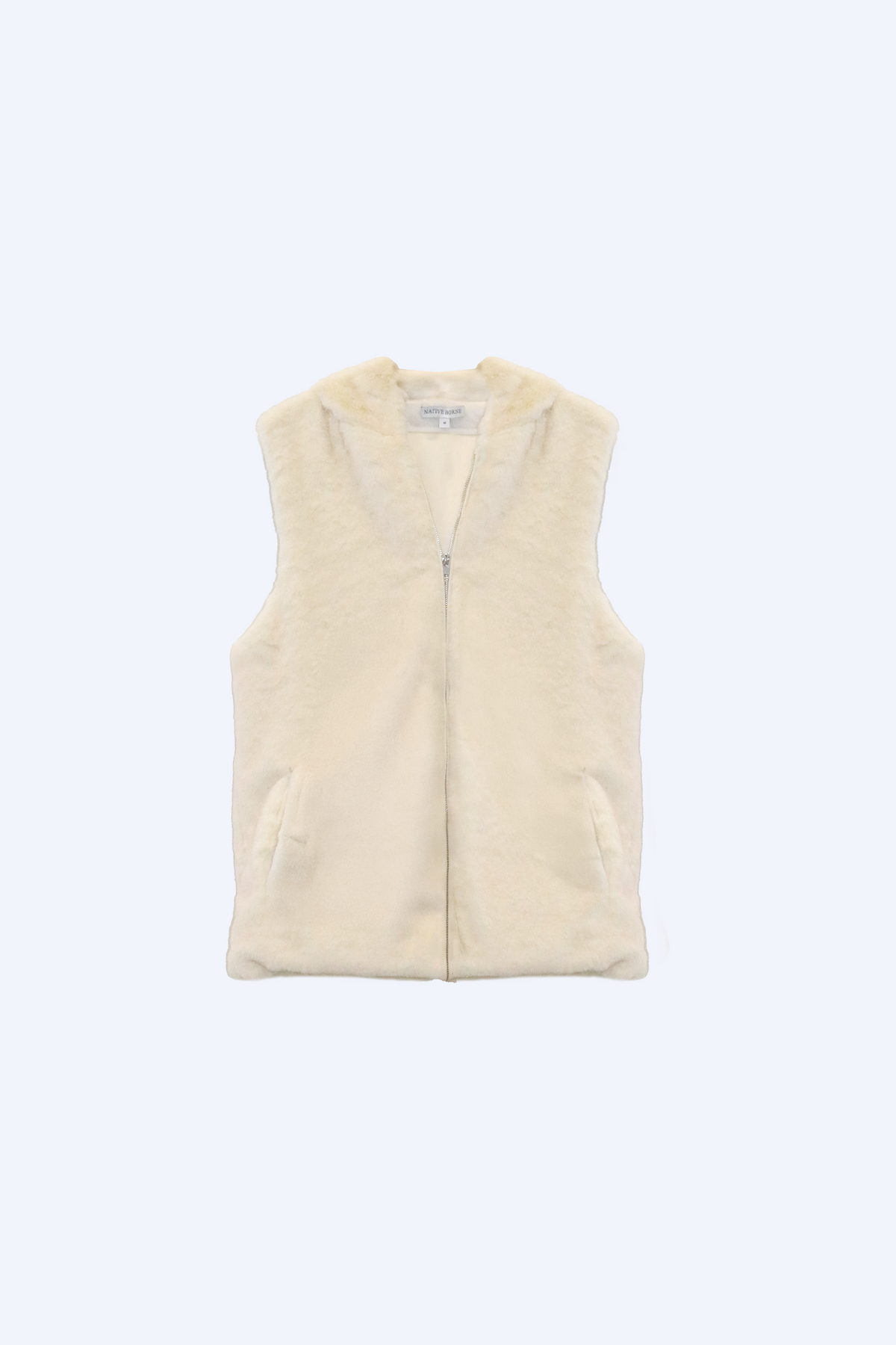 NATIVE BORNE Yos Vest (Cream), front view detail