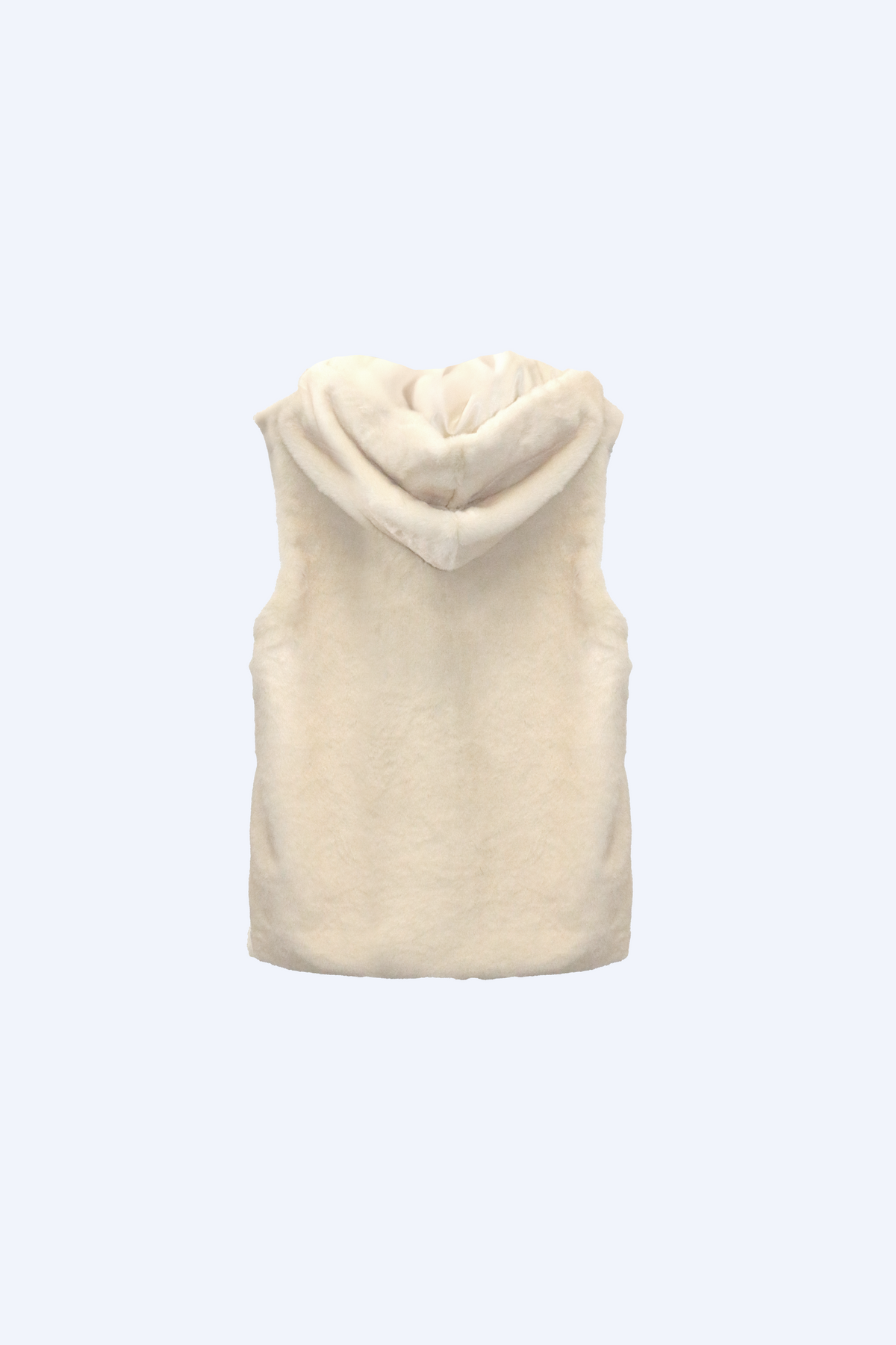 NATIVE BORNE Yos Vest (Cream), back view with hood