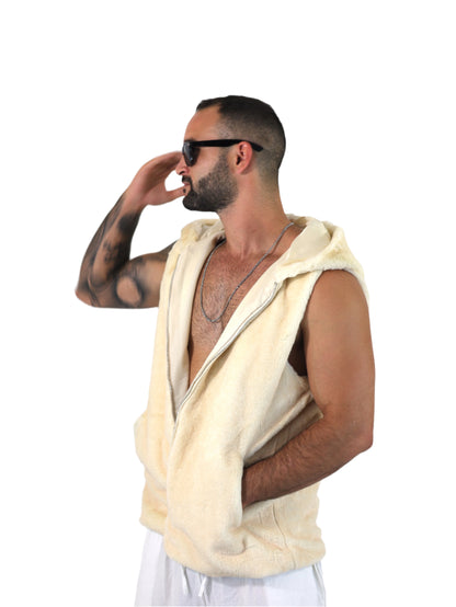 Native Borne sleeveless Faux fur jacket / vest for any rave, festival or party that will keep you warm, comfortable and in style