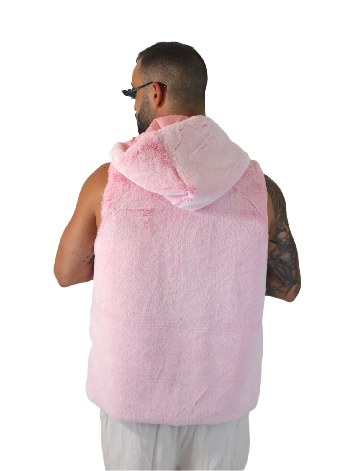 Native Borne men’s sleeveless Faux fur jacket / vest for any rave, festival or party that will keep you warm, comfortable and in style